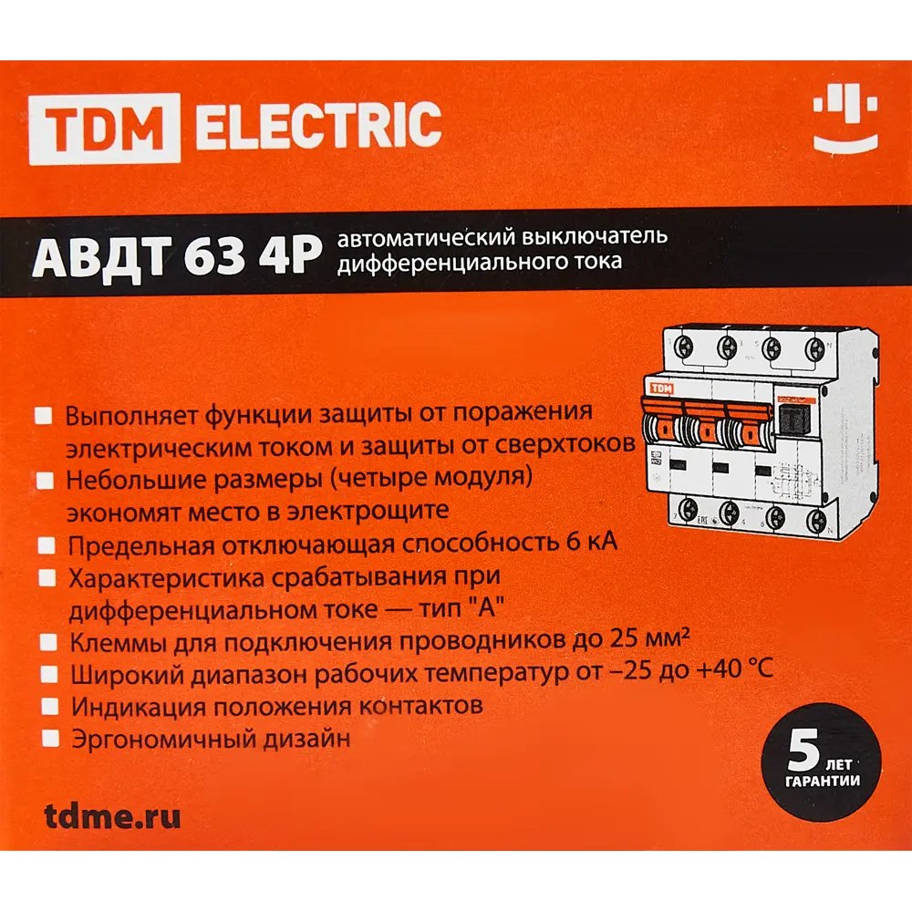 Дифференциальный автомат TDM Electric АВДТ63 3P+N 16А 30мА 84399459 STLM-1489534 - Вид №4
