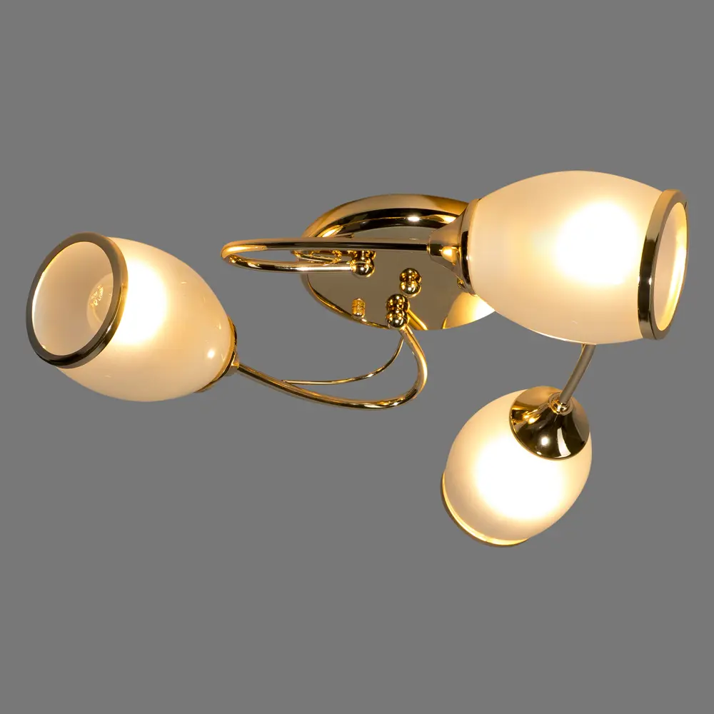 Люстра Эвита 3xE27x60 Вт, металл/стекло, цвет золото/белый WINK STLM-2155322 - Вид №5