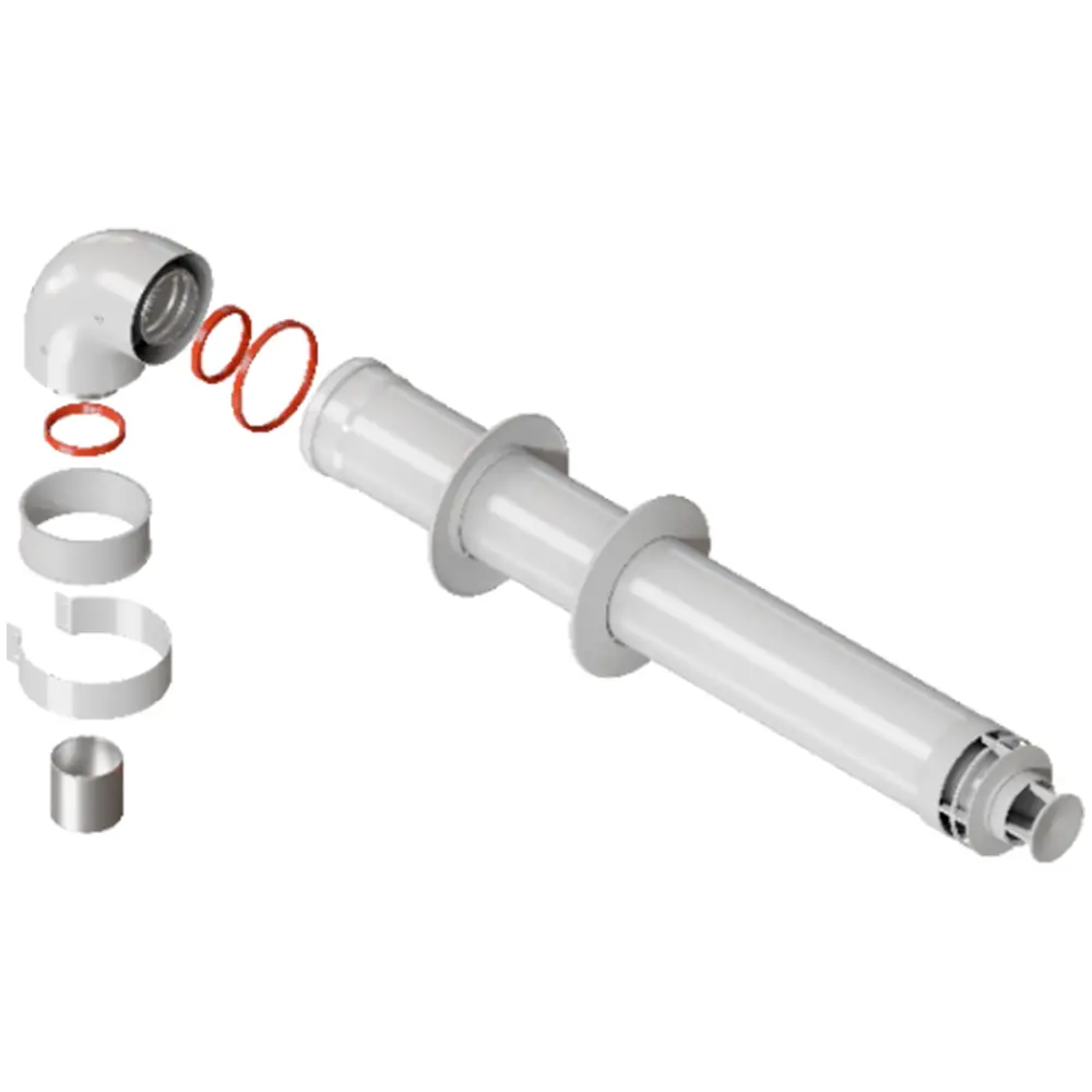 Комплект дымохода Rommer стандарт 60/100 - 900мм хомут в комплекте + втулка D60 L-50 RCA-6010-210900 Отсутствует STLM-2162467