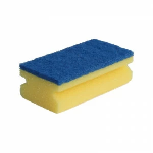 SRH004 Универсальная профессиональная мочалка, желтая пена, синее волокно, 10 шт. в упаковке Merida