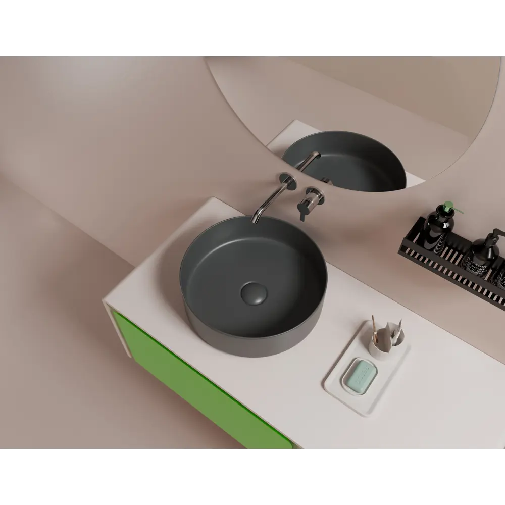 Раковина Culto Andi накладная 40.5 см цвет серый матовый STLM-2204164 - Вид №4