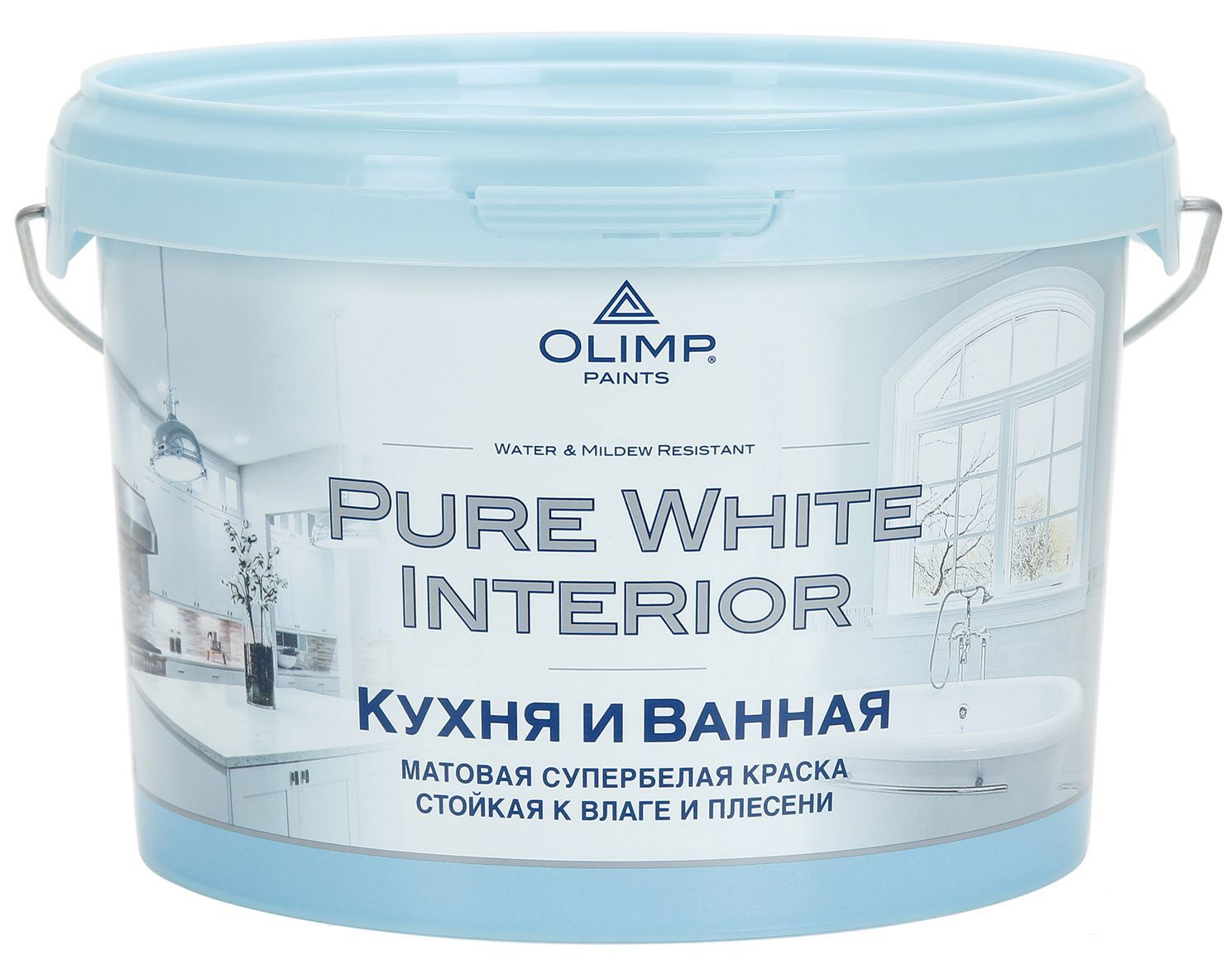 84391891 Краска для кухонь и ванных комнат Husky акриловая цвет белый база А 2.5 л STLM-0049088 OLIMP