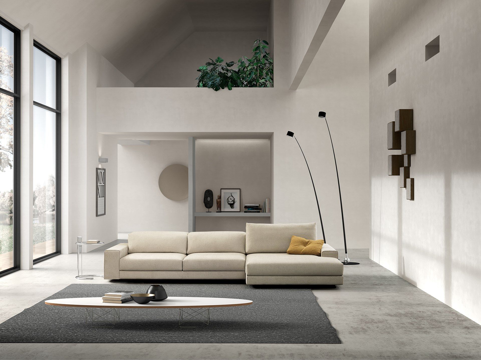 Секционный тканевый диван с полуостровом VALENTINI Уильям ARCH-00082154 - Вид №1