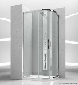 VISMARAVETRO Полукруглый угловой душ из хрусталя с раздвижной дверцей 7000