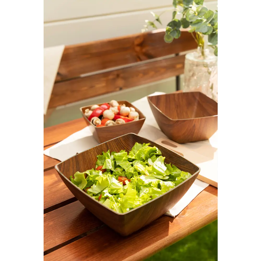 Салатник квадратный 23.5x23.5x10.5 см пластик коричневый EVELIN STLM-2040050 - Вид №2
