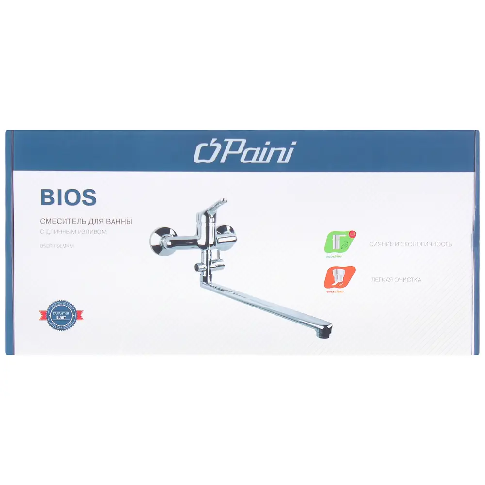 Смеситель для ванны «Bios» универсальный, однорычажный, цвет хром Paini STLM-2064540 - Вид №1