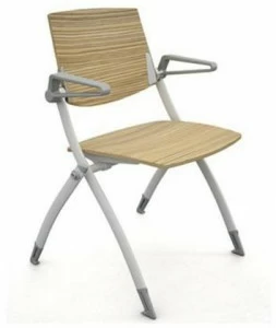 Ares Line Штабелируемый стул для конференций из дерева с подлокотниками Zero9 family
