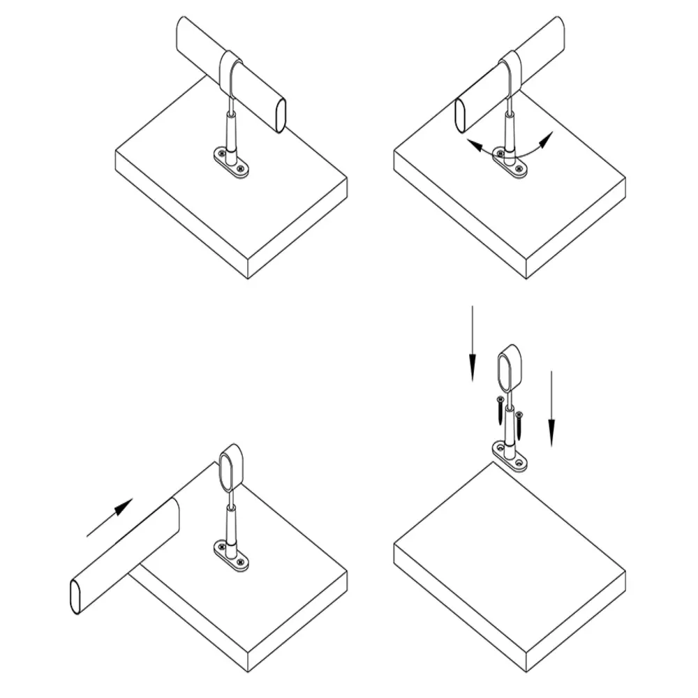 Держатель для овальных штанг 30х15 мм, цвет хром PALLADIUM STLM-2171298 - Вид №2
