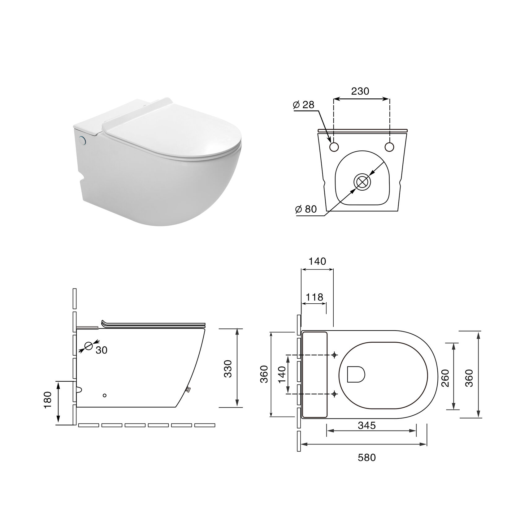 Унитазы приставные SL-5031 SANTILINE  - Вид №4