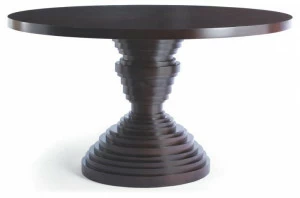 Обеденный стол круглый на фигурной ножке темно-коричневый 135 см Carousel ICON DESIGNE  178140 Коричневый