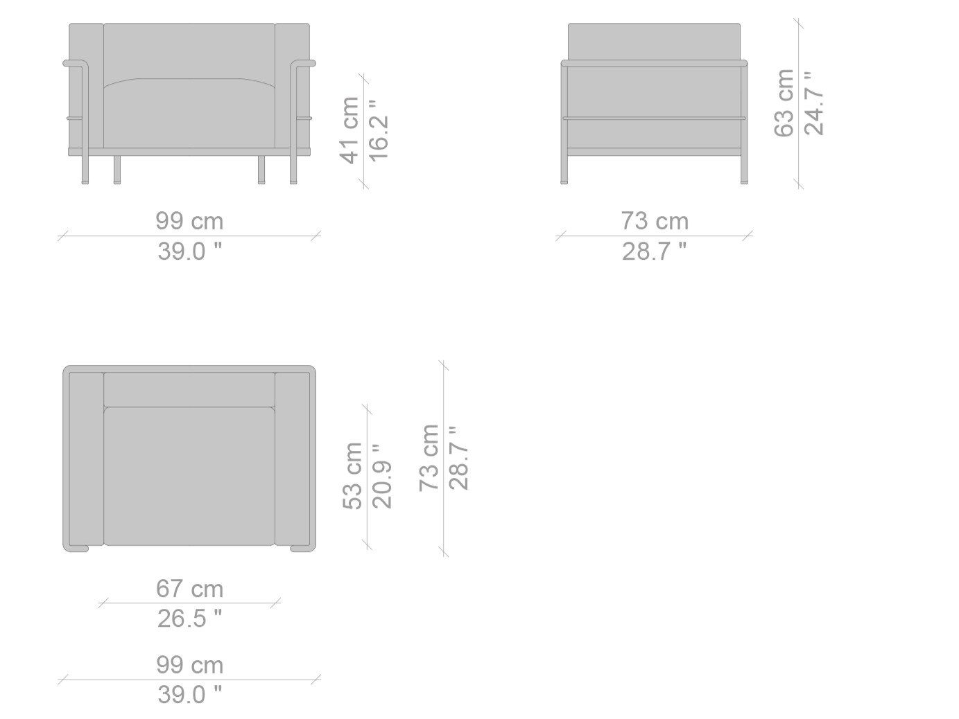 Бархатное кресло с подлокотниками CASSINA LC ARCH-00023763 - Вид №6