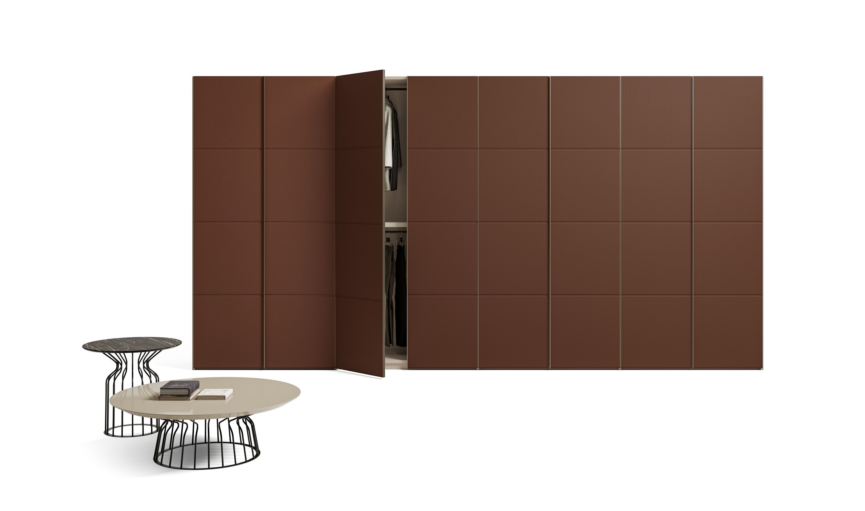 Секционный шкаф с распашной дверью из ткани или искусственной кожи Dall'Agnese Wardrobe Collection ARCH-00101841 - Вид №3