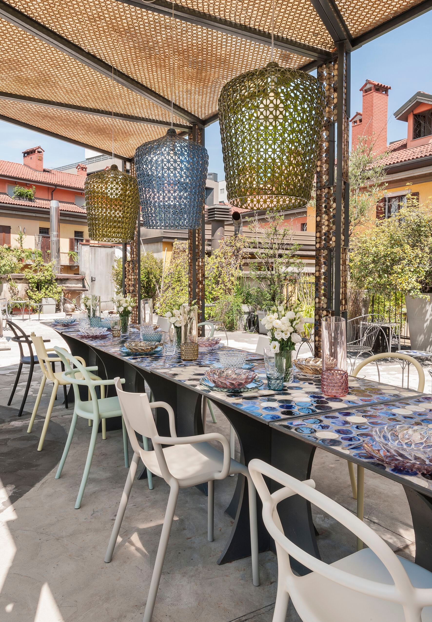 Светодиодный подвесной светильник из инженерного пластика Kartell Кабуки ARCH-00082832 - Вид №1