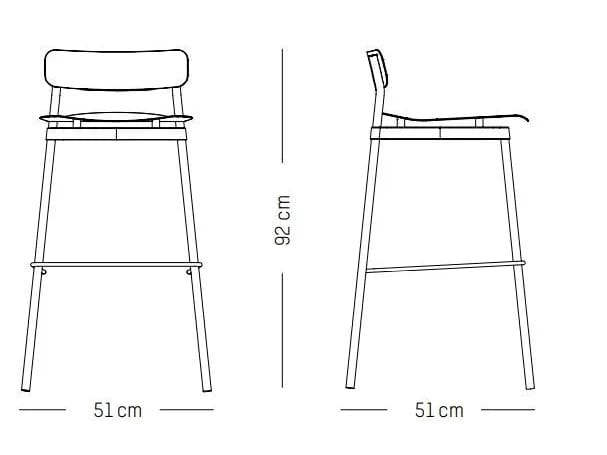 Высокий деревянный штабелируемый стул с подставкой для ног Petite Friture Fromme ARCH-00088785 - Вид №3