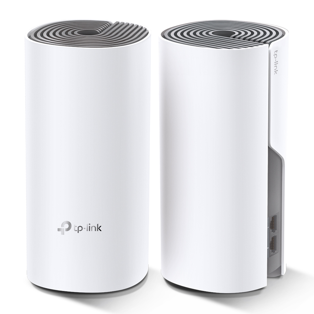Deco E4(2-pack) Ac1200 whole-home mesh wi-fi system, qualcomm cpu, 867mbps at 5ghz+300mbps at 2.4ghz, 2 10/100mbps ports, 2 internal antennas, mu-mimo TP-Link Santreyd  - Вид №1