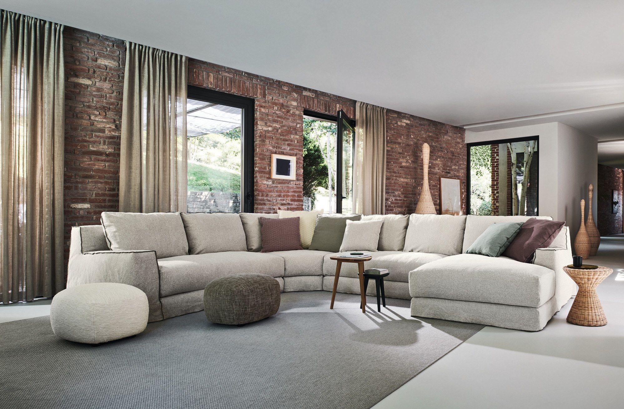 Угловой диван из ткани с полуостровом Gervasoni Loll ARCH-00033065 - Вид №2