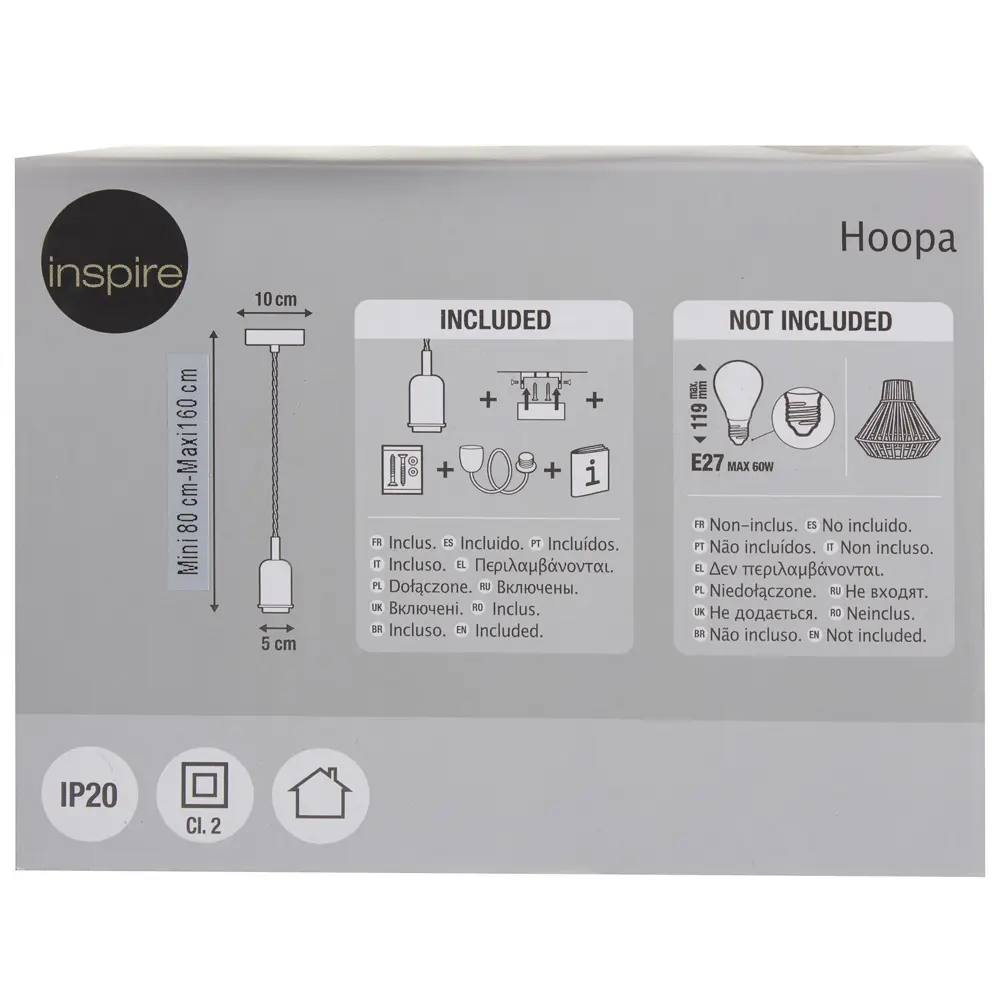 Шнур декоративный Hoopa 1xЕ27x60 Вт, цвет алюминий/медь INSPIRE STLM-2199224 - Вид №3
