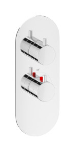 EUA112NPNKU Комплект наружных частей термостата на 1 потребителей - вертикальная овальная панель с ручками Kusasi IB Aqua - 1 потребитель