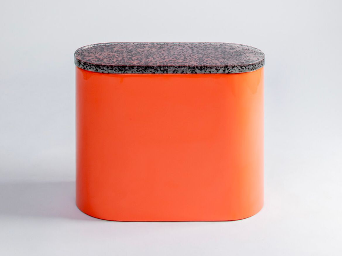 Овальный журнальный столик из МДФ с столешницей из переработанного полистирола Punto Zero штопка ARCH-00149524