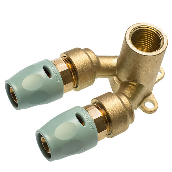 123478GZ201220 SANHA 23478GZ 3fit-Press pb-free Водорозетка проходная разъемная ВПр-ВР 20x1/2x20 мм  - Вид №1