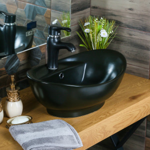 Накладная раковина melana mln-7167mb черная