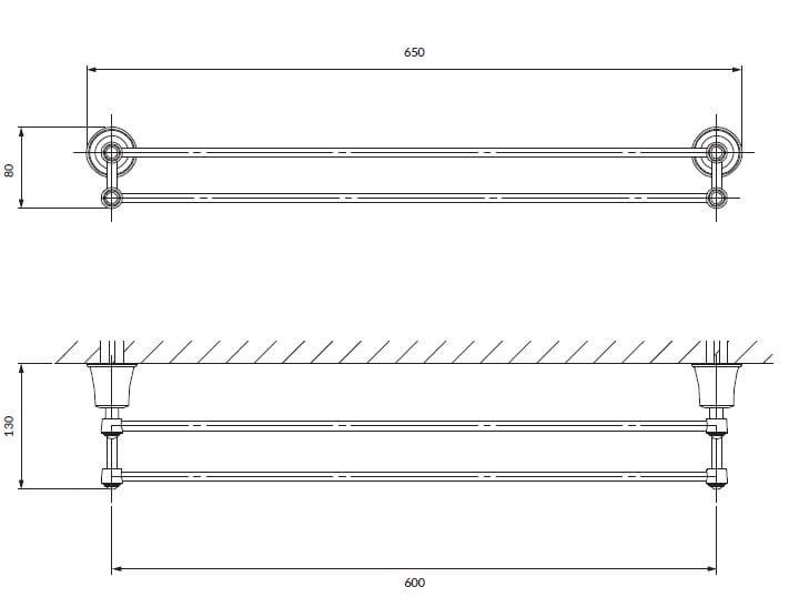 Латунный держатель для полотенец OMNIRES Art Line ARCH-00125727 - Вид №3