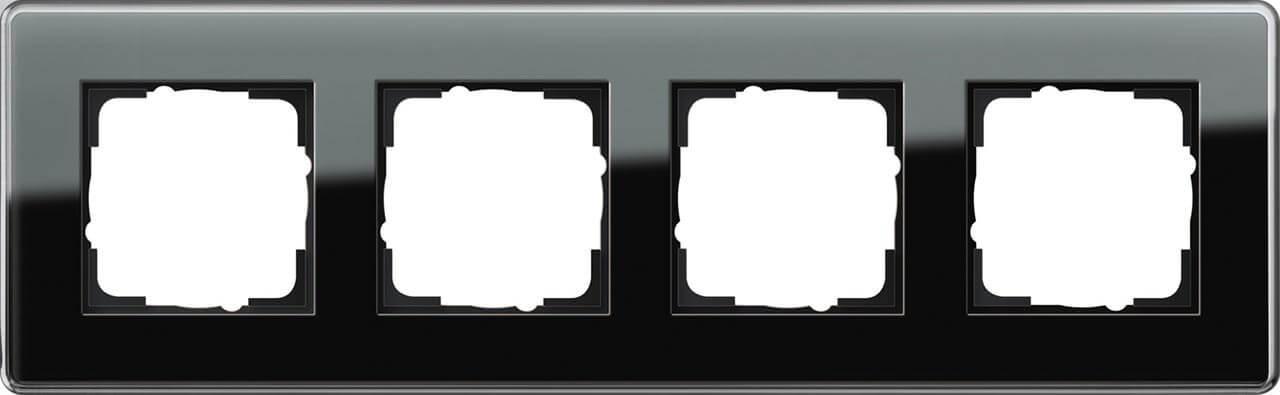 0214505 Рамка 4-постовая C черное стекло Gira Esprit