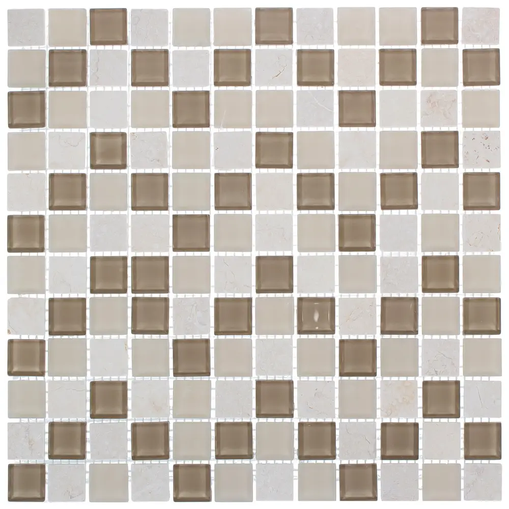 Мозаика стеклянная Artens Simply 30x30 см цвет бежевый STLM-2016194 - Вид №2