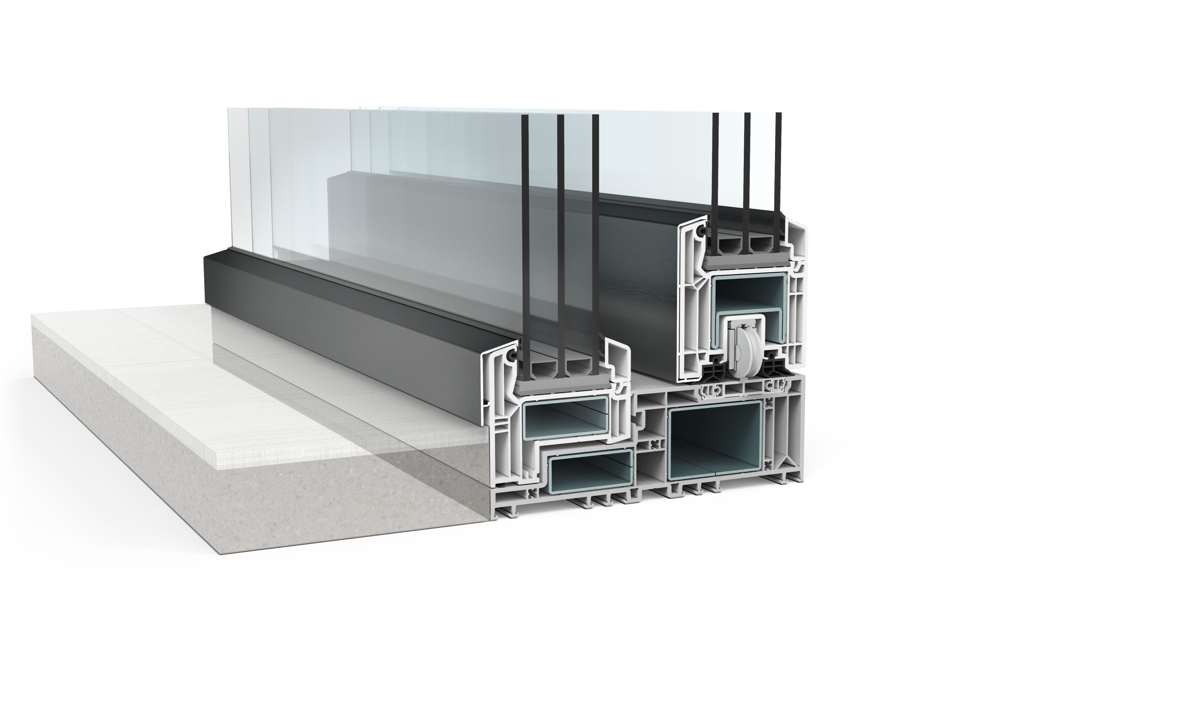 Копланарное раздвижное окно из ПВХ с тройным остеклением Veka VEKAMOTION 82 MAX ARCH-00070406 - Вид №3