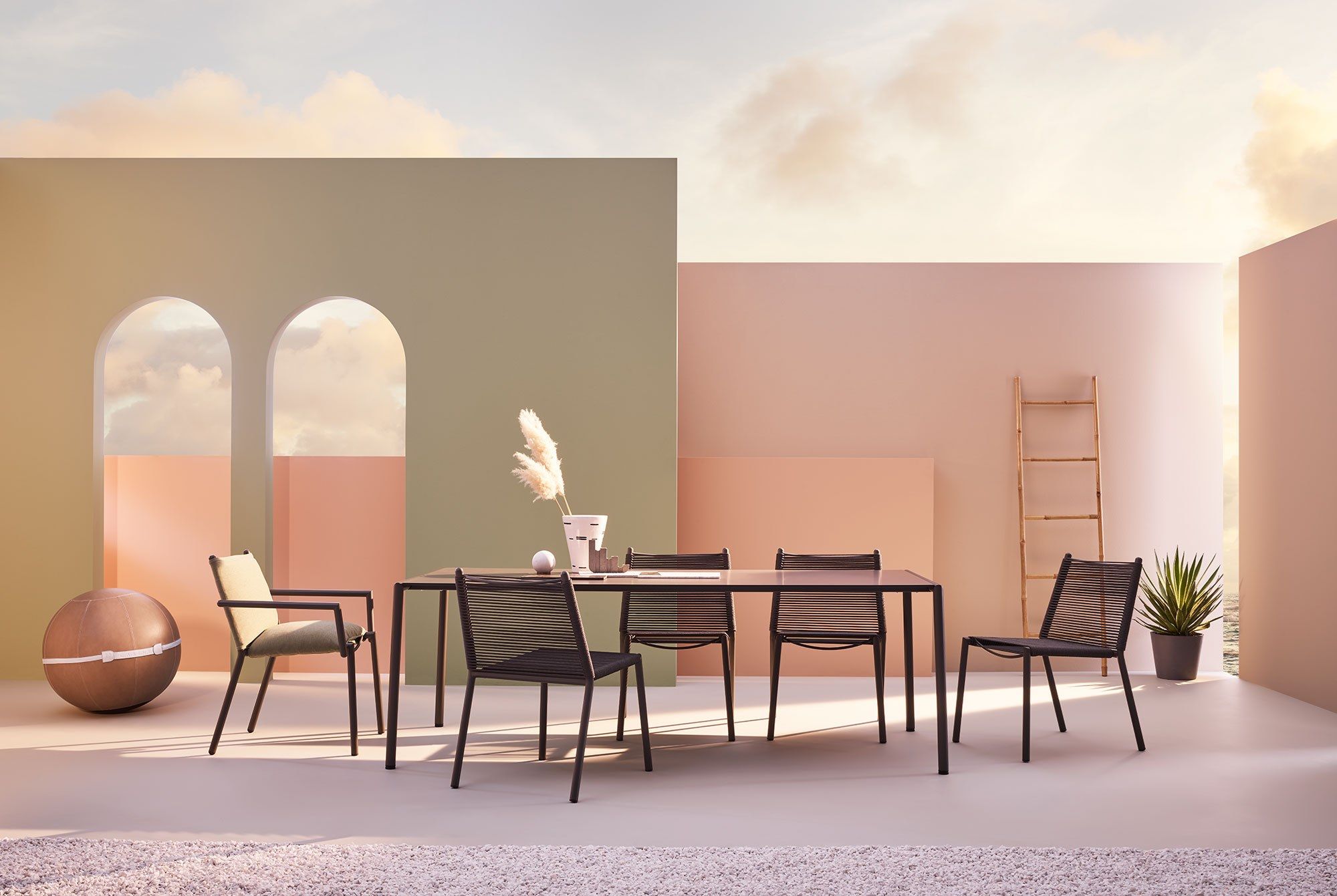 Штабелируемый садовый стул из морской веревки Terraforma Eleven ARCH-00119194 - Вид №1