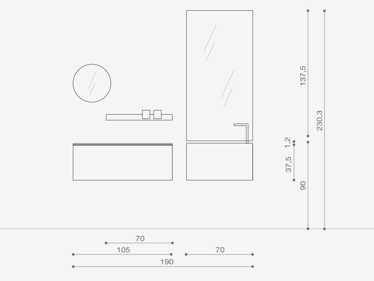 Подвесной умывальник с ящиками ARCOM Wind ARCH-00133428 - Вид №4