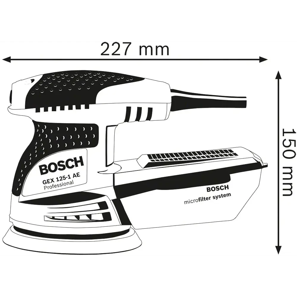 Эксцентриковая шлифмашина Bosch GEX 125-1AE, 0601387500, 125 мм, 250 Вт BOSCH PROFESSIONAL STLM-2176354 - Вид №8