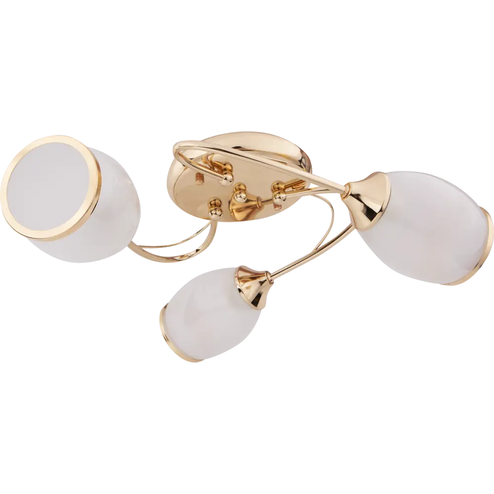 Люстра Эвита 3xE27x60 Вт, металл/стекло, цвет золото/белый WINK STLM-2155322