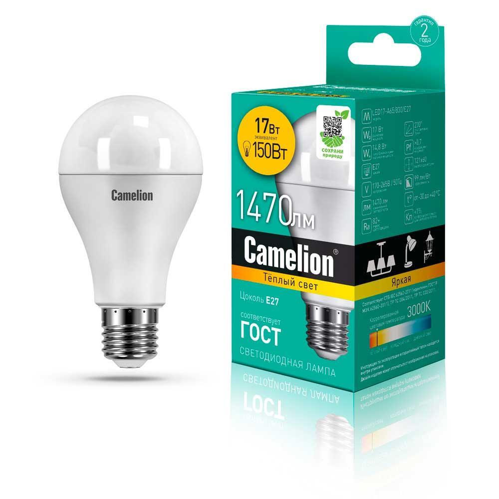 LED17-A65/830/E27 Лампа светодиодная E27 17W 3000K 12308 Camelion