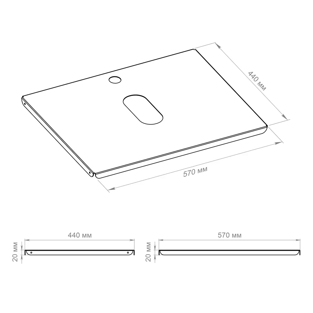 Столешница KONSENSA Бруклин для ванной 56×44 см - матовая сталь 89375187 STLM-1467695 - Вид №5