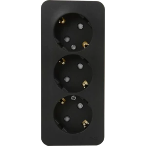 Розетка тройная накладная Schneider Electric Blanca с заземлением со шторками цвет антрацит