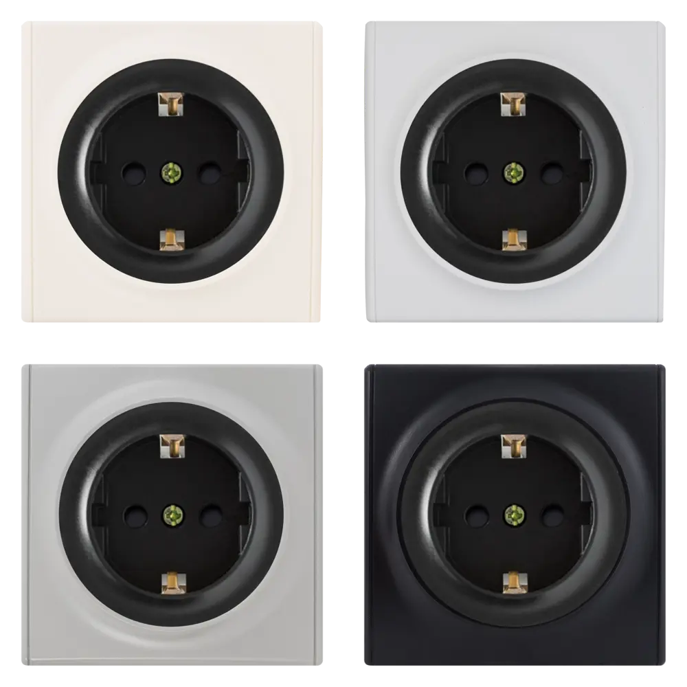 82127004 Розетка встраиваемая Onekey Florence с заземлением со шторками цвет чёрный STLM-0019889 ONEKEYELECTRO - Вид №1