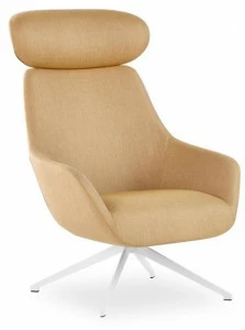 B&T Design Кресло на козелке из ткани с подголовником Lamy