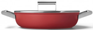 CKFD2811RDM Посуда / глубокая сковорода с двумя ручками и крышкой, 28 см, красная SMEG