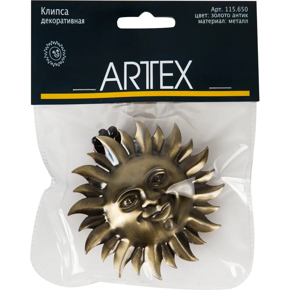 Клипса Солнце цвет золото антик ARTTEX STLM-2128672 - Вид №1