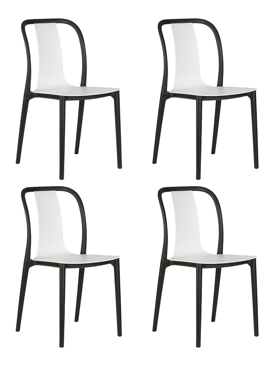 90567327 Комплект кухонных стульев 4 шт Adam lmzl-pp669 87.5х53.5х42 см пластик цвет белый/белый DRF STLM-0286379 DOBRIN
