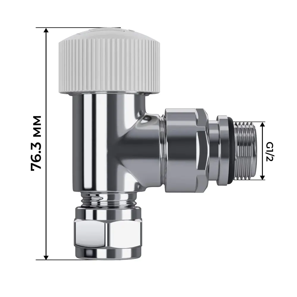 Термостатический комплект для радиатора угловой Royal Thermo Design Pro 1/2" латунь цвет хром STLM-2138538 - Вид №4