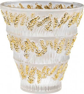 10573654 Lalique Ваза Provence золотая Хрусталь