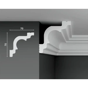 Плинтус Decostar PolyStyle SG-A70/70 на потолок, полистирол (XPS) белый 2000x70 мм
