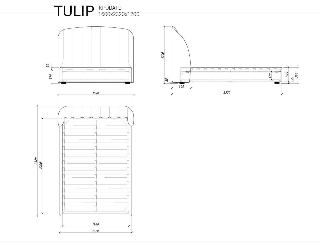 IThe IDEA кровать TULIP 114 Santreyd sun-id-1036773 - Вид №9