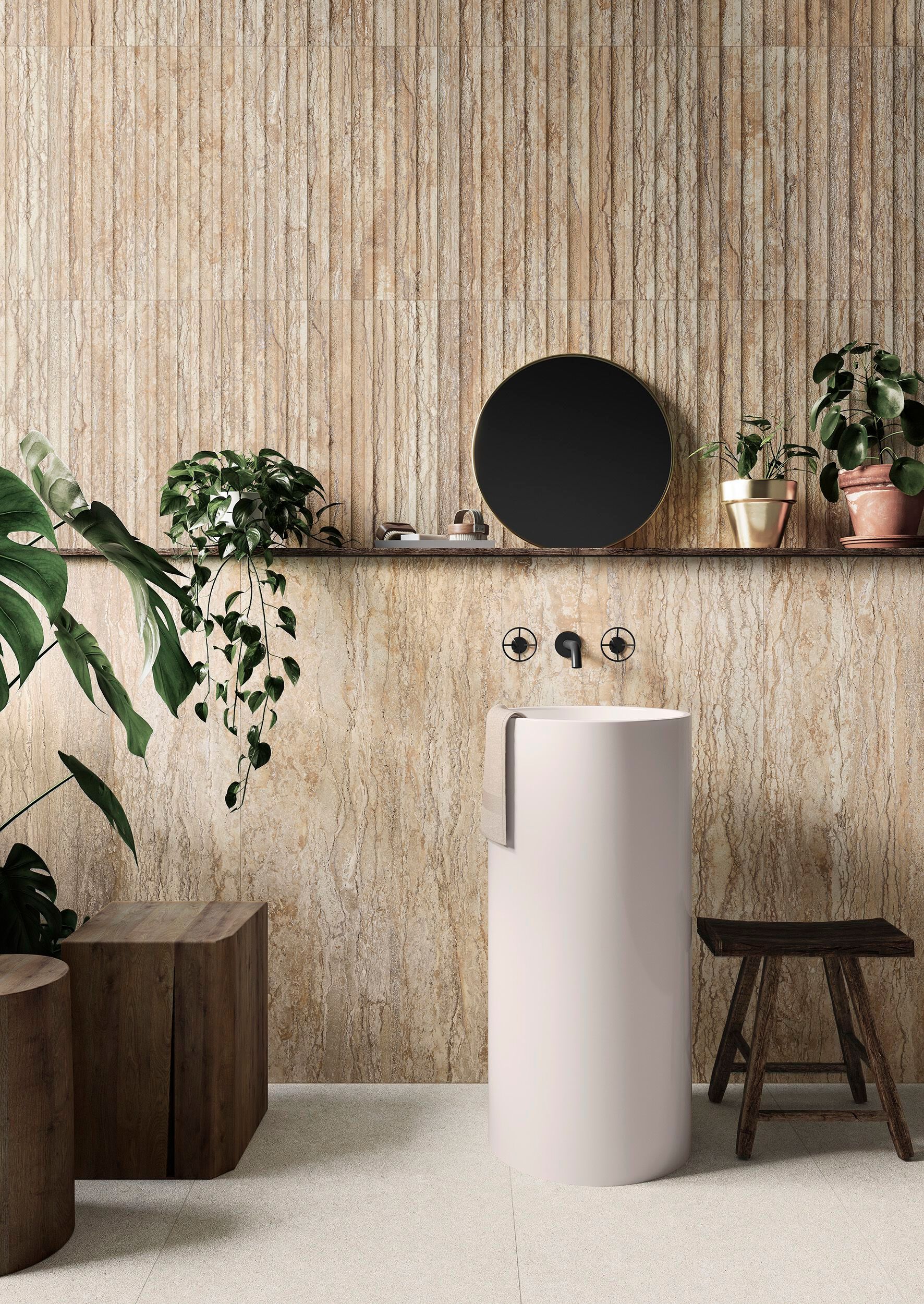 Мраморный эффект глазурованного керамогранита/напольного покрытия Gayafores TRAVERTINO ARCH-00120800 - Вид №6