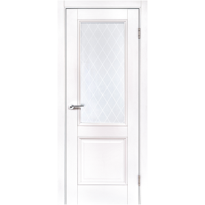 87418088 Дверь межкомнатная остекленная с замком и петлями в комплекте Палермо 80x200 см полипропилен цвет аляска STLM-0073782 PORTIKA