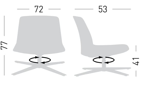 4-спицевое мягкое вращающееся кресло GABER Kanvas ARCH-00011800 - Вид №3