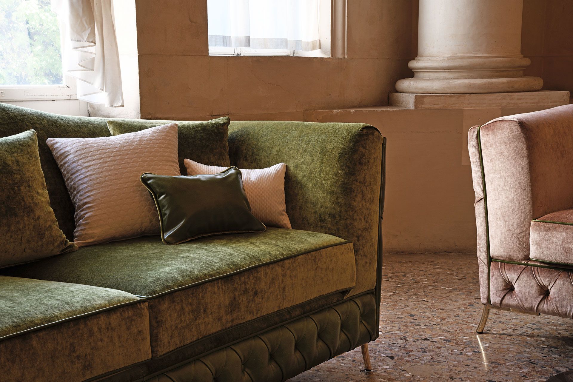 Диван-кровать capitonné с огнестойкой обивкой Domingo Salotti Nefele ARCH-00111465 - Вид №9