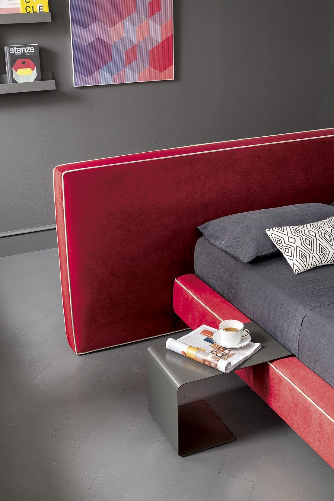 Двуспальная кровать для хранения ткани с мягким изголовьем Felis Bedstories ARCH-00105228 - Вид №24